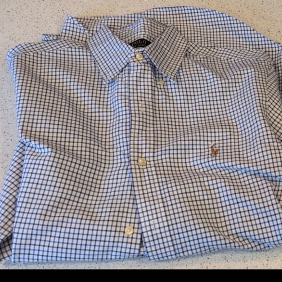 Ralph Lauren Navy and White Plaid Shirt - Picture 6 of 6